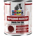 Емаль ПФ-266 2,8кг ЗЕБРА «Народний МАЙСТЕР»молочний шоколад