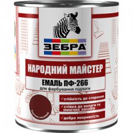 Емаль ПФ-266 2,8кг ЗЕБРА «Народний МАЙСТЕР»лісовий горіх